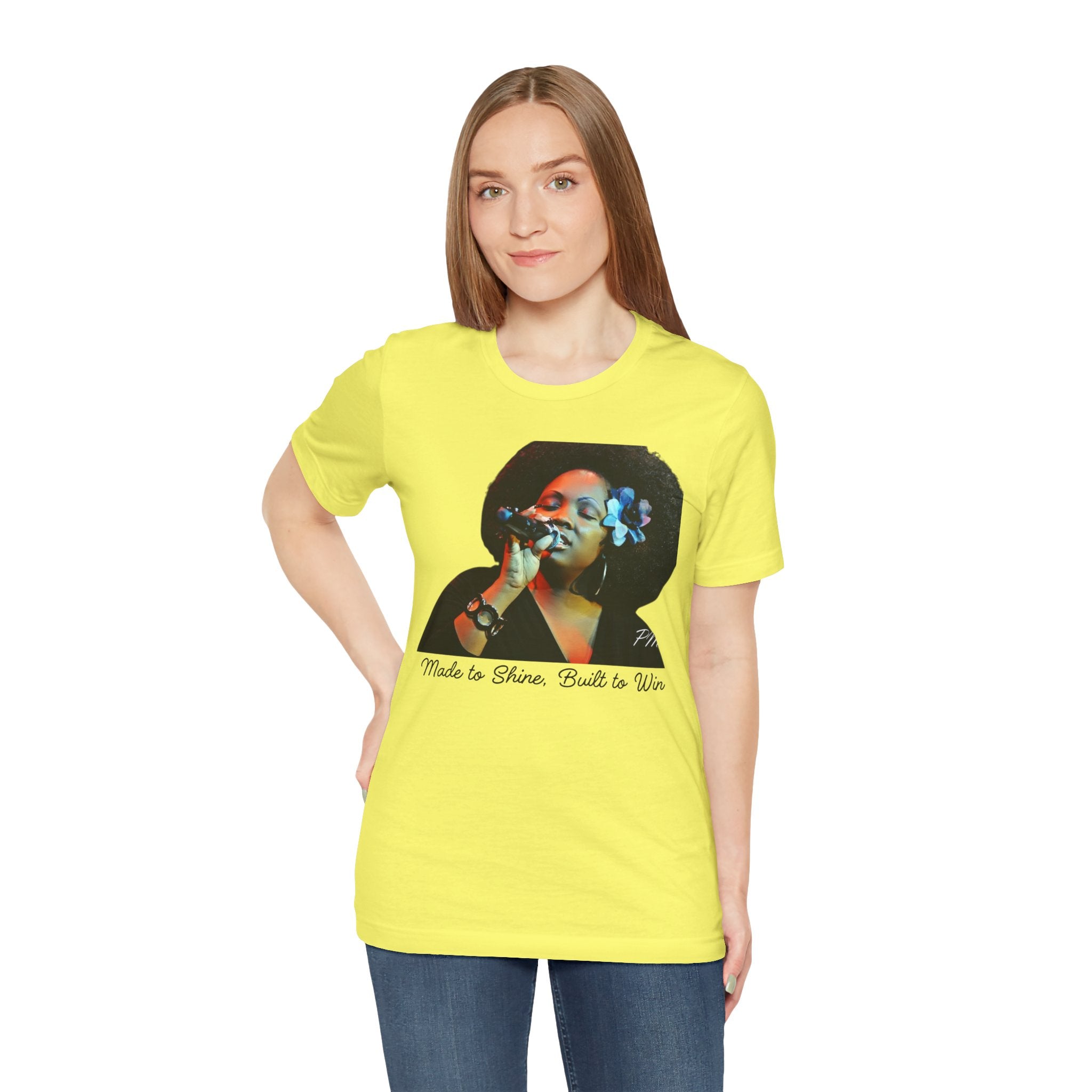 Empowerment T-Shirt – 'Made to Shine, Built to Win' Motivational Graphic Tee